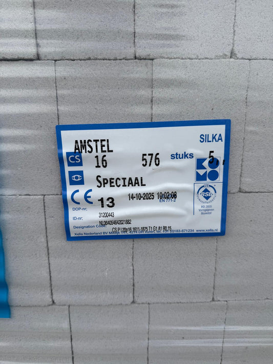Kalkzandsteen Amstelformaat 214x102x72mm